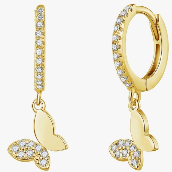 Kate Spade 18 K gold plated Small Butterfly Hoop Earrings - Picture 1 of 5